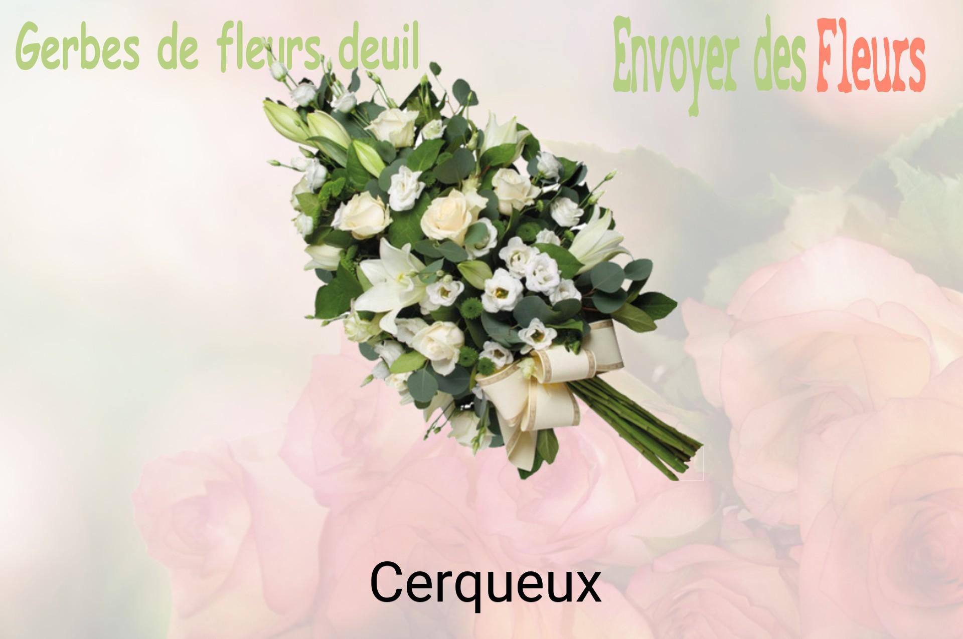 Gerbe de fleurs de deuil livrée à Cerqueux